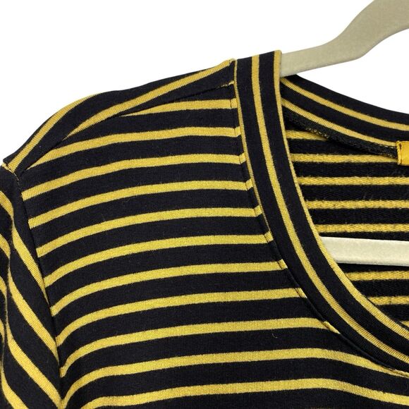 Cut Loose Top Women Size XL Gold Black Striped Long Sleeve Pullover - Picture 2 of 8